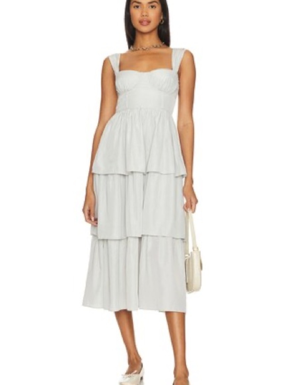 WEWOREWHAT Corset Ruffle Midi Dress